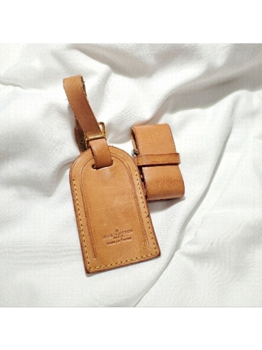 Louis Vuitton Luggage Tag Vachetta Leather Authentic